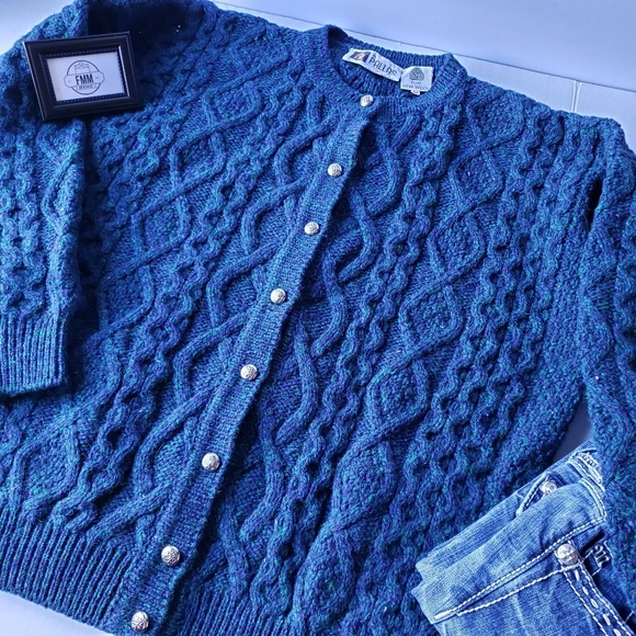 Vintage Sweaters - Vintage Pallas Original Hand Loomed Wool Cardigan